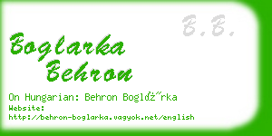 boglarka behron business card